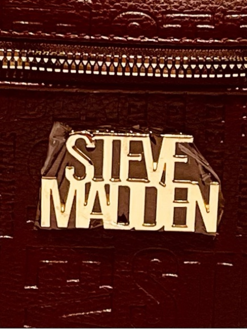 Steve Madden Logo Embossed Train Case Makeup Bag with Detachable Pouch, NWT - Picture 6 of 16